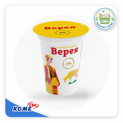 мляко кисело краве Верея 2% 400гр
