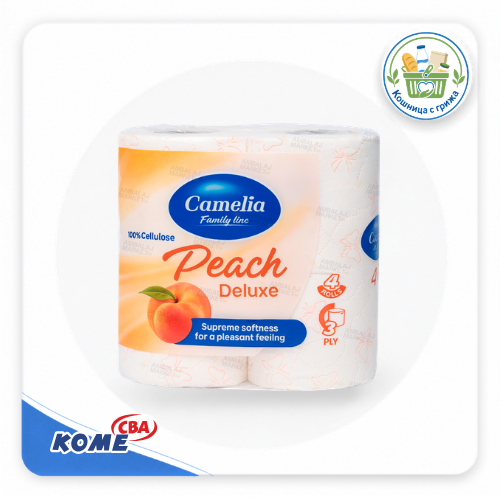 тоалетна хартия Camelia deluxe peach 3пл 4бр